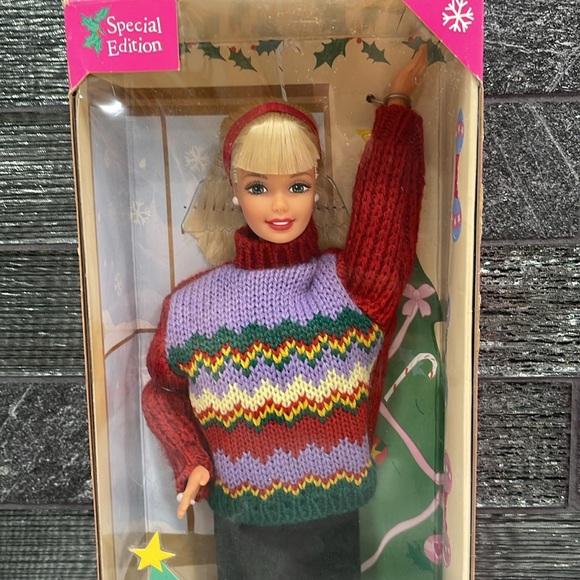 MATTEL VINTAGE NIB TREE TRIMMING BARBIE SPECIAL EDITION BRUSH & PUNCH-OUT TREE - Picture 7 of 9